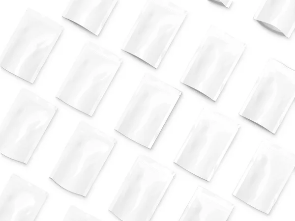 Pochette Brillante Jusqu Blanc Blanc Modèle Isolé Dans Fond Blanc — Photo
