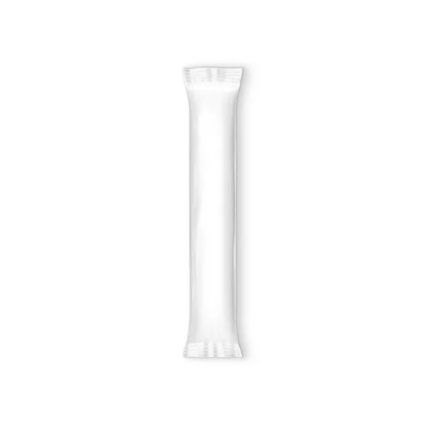Lucido Bianco Bustina Bastone Bianco Modello Isolato Uno Sfondo Bianco — Foto Stock