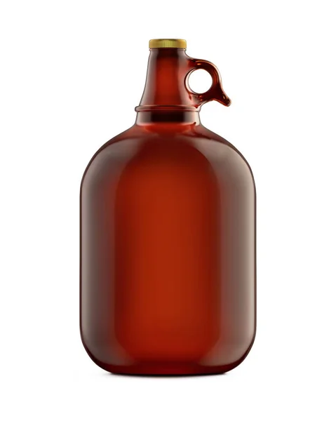 Brown Blank Growler Template Isolated White Background — Stock Photo, Image