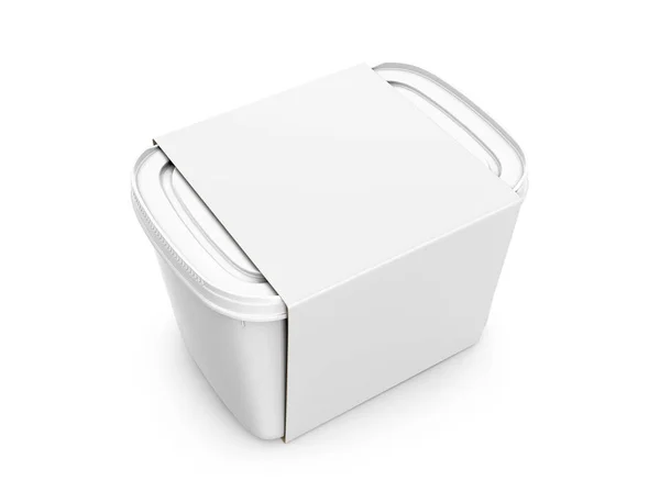 Blank Ice Cream White Container Mockup Isolated White Background — Stock Photo, Image