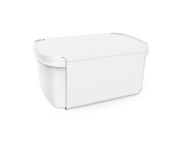 Blank Ice Cream White Container Attrappe Isoliert Auf Weißem Hintergrund — Stockfoto