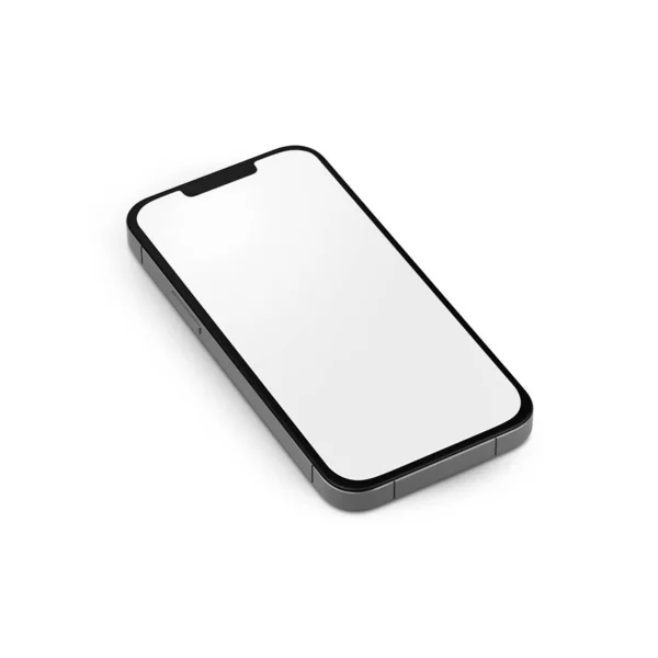 Blank White Phone Template Isolated White Background — Stock Photo, Image