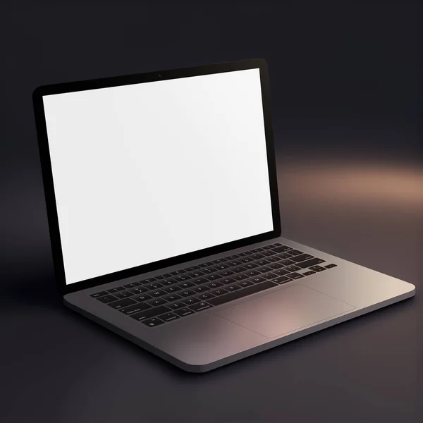 Компьютер Шаблон Ноутбука Изолирован Сером Фоне — стоковое фото