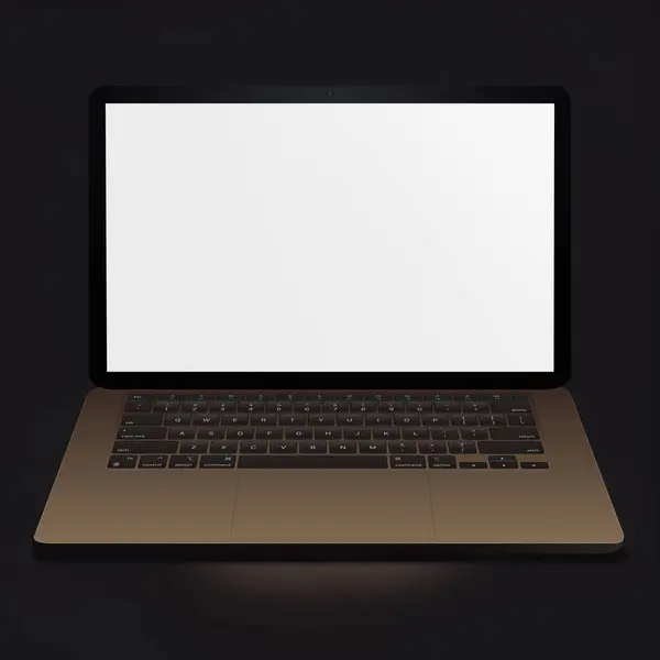 Leere Laptop Vorlage Computer Isoliert Auf Einem Grauen Hintergrund — Stockfoto