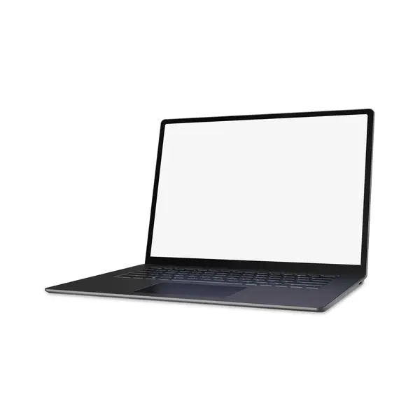 White Blank Template Laptop Isolated White Background — Stock Photo, Image