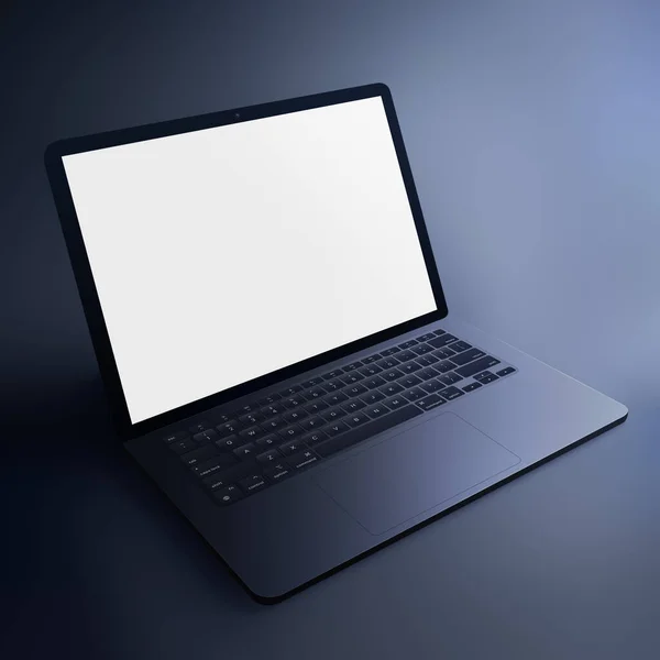 Blanco Laptop Template Computer Geïsoleerd Een Grijze Achtergrond — Stockfoto