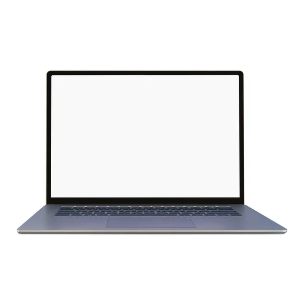 White Blank Vorlage Laptop Isoliert Auf Weißem Hintergrund — Stockfoto
