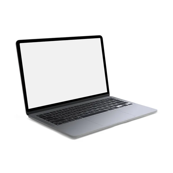 Beyaz Arkaplanda Beyaz Boş Dizüstü Bilgisayar Şablonu Izole — Stok fotoğraf