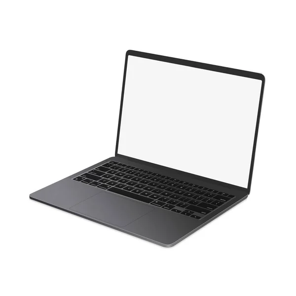 Laptop Templat Kosong Putih Diisolasi Pada Latar Belakang Putih — Stok Foto