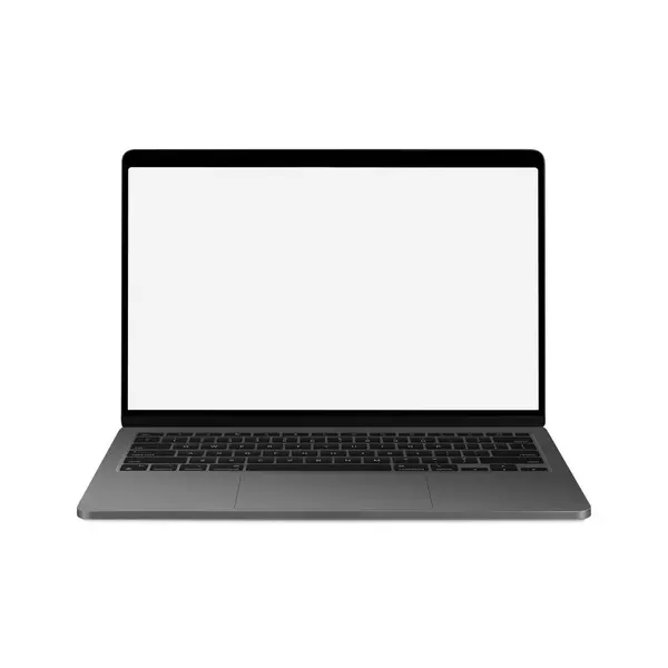 Beyaz Arkaplanda Beyaz Boş Dizüstü Bilgisayar Şablonu Izole — Stok fotoğraf