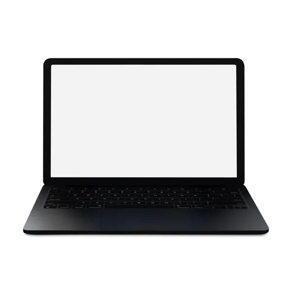 Laptop Modelo Branco Branco Isolado Fundo Branco — Fotografia de Stock