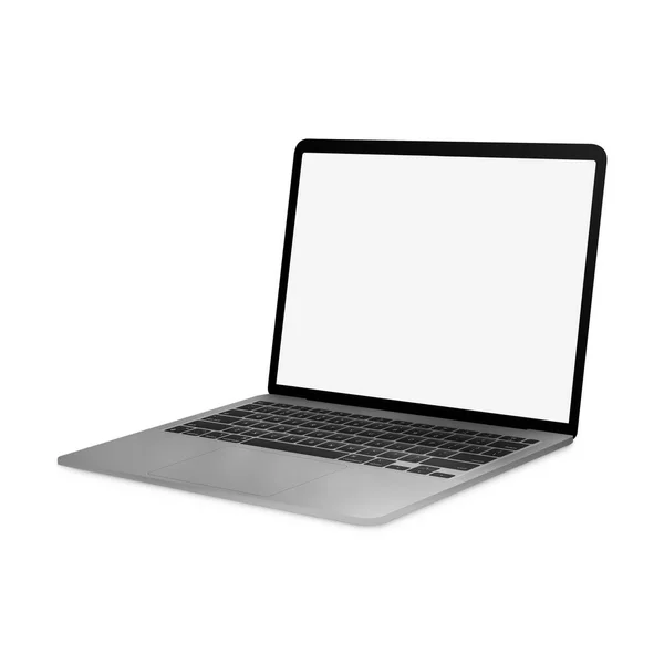 Witte Blank Template Laptop Geïsoleerd Een Witte Achtergrond — Stockfoto