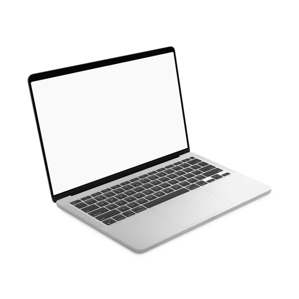 Bianco Modello Computer Portatile Vuoto Isolato Uno Sfondo Bianco — Foto Stock