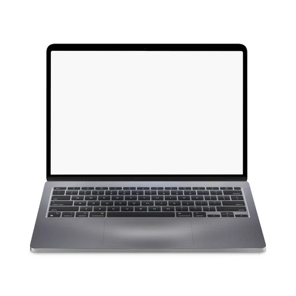 White Blank Szablon Laptop Izolowany Białym Tle — Zdjęcie stockowe