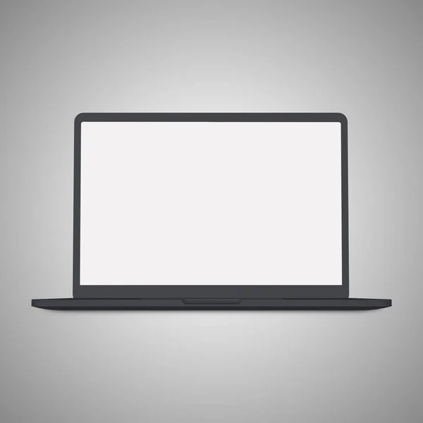Black Laptop Blank Computer Template Isolated White Background — Stock Photo, Image