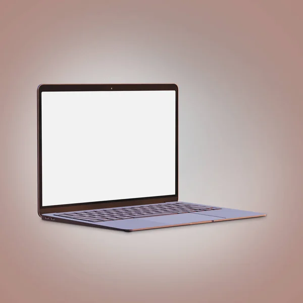 Leere Laptop Vorlage Computer Isoliert Auf Rosa Hintergrund — Stockfoto