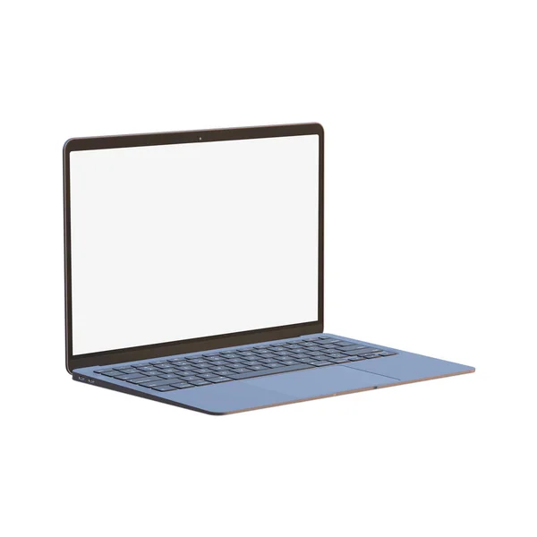 White Blank Vorlage Laptop Isoliert Auf Weißem Hintergrund — Stockfoto