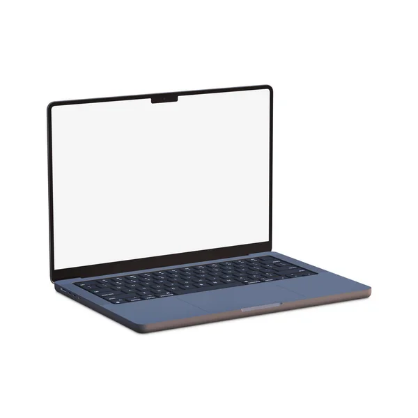 Fehér Üres Sablon Laptop Elszigetelt Fehér Háttér — Stock Fotó