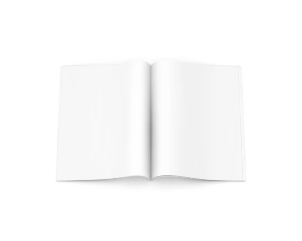 Blanco White Magazine Geopend Geïsoleerd Een Witte Achtergrond Template — Stockfoto