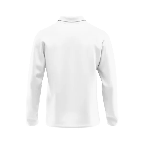 Bianco Bianco Bianco Manica Lunga Modello Camicia Isolato Uno Sfondo — Foto Stock