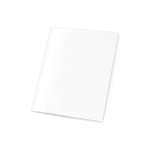 Blank White Magazin Geschlossen Isoliert Auf Weißem Hintergrund Vorlage — Stockfoto