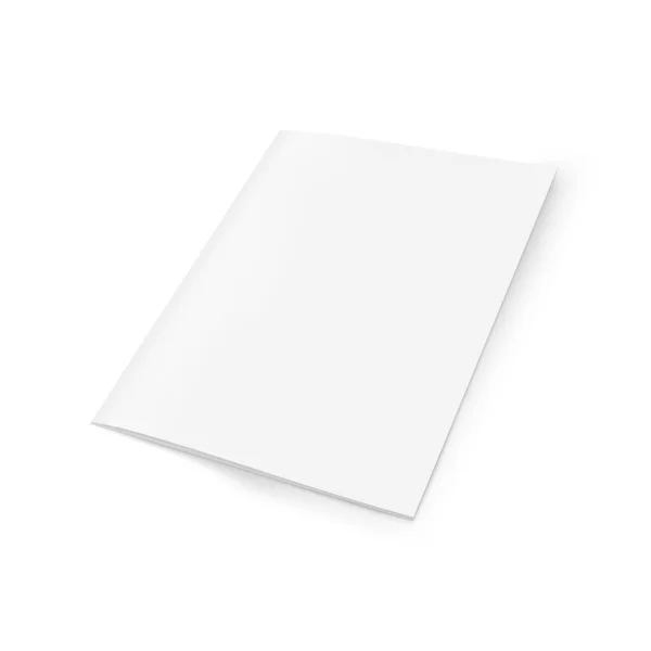 Bianco Bianco Rivista Chiuso Isolato Modello Sfondo Bianco — Foto Stock