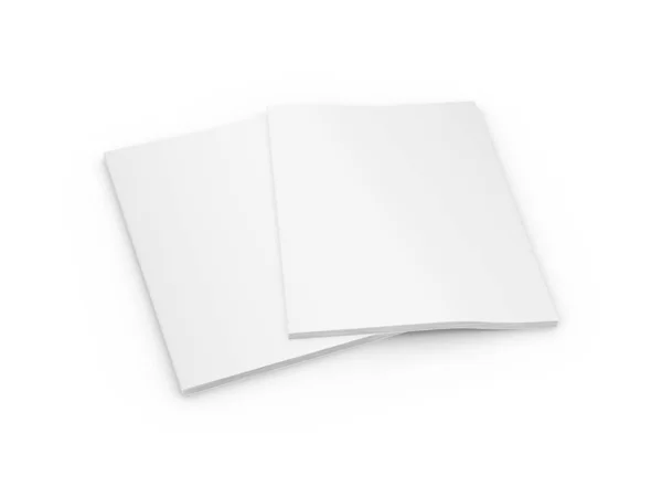 Blank White Magazine Closed Isolated White Background Template — Stock Photo, Image