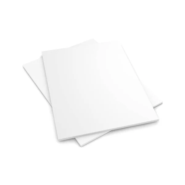 Boş Beyaz Dergi Beyaz Bir Arkaplan Şablonunda Kapalı — Stok fotoğraf