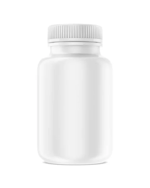 Comprimidos Garrafa Blank Isolado Fundo Branco — Fotografia de Stock