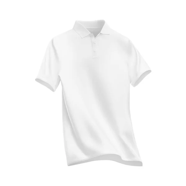 Plantilla Camiseta Polo Blanco Blanco Forma Natural Para Maqueta Diseño —  Fotos de Stock