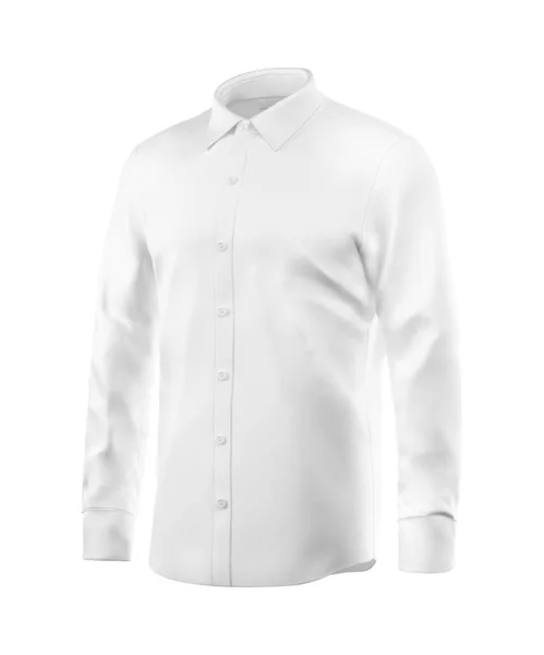 Shirt Boş Uzun Kollu Beyaz Şablon Beyaz Arka Planda Izole — Stok fotoğraf