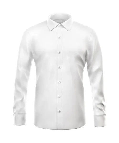 Shirt Blank Långärmad Vit Mall Isolerad Vit Bakgrund — Stockfoto
