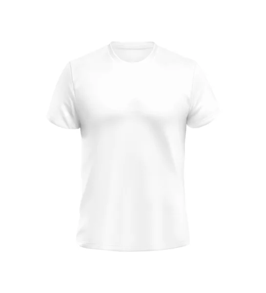 Biały Pusty Shirt Naturalny Kształt Niewidzialnym Manekina Izolowane Białym Tle — Zdjęcie stockowe