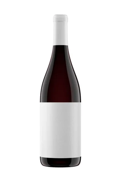 Leere Flasche Wein Isoliert Auf Weißem Hintergrund — Stockfoto