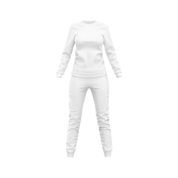 Blank Sport Outfit Woman Template Isolated White Background — Stock Photo, Image