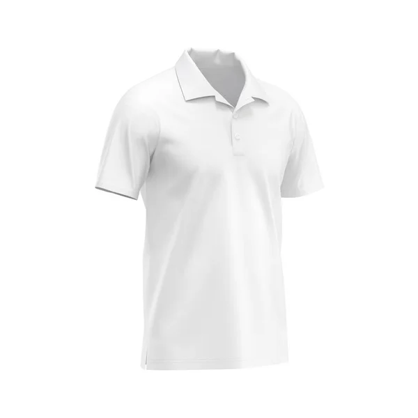 White Blank Polo Shirt Template Natural Shape Invisible Mannequin Your — Stock Photo, Image