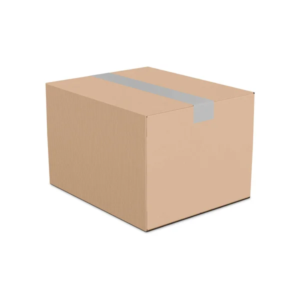 白い背景に隔離された段ボール箱のモックアップ — ストック写真