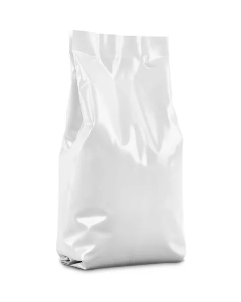 White Coffee Bag Mockup Isolated White Background — Stock Photo, Image