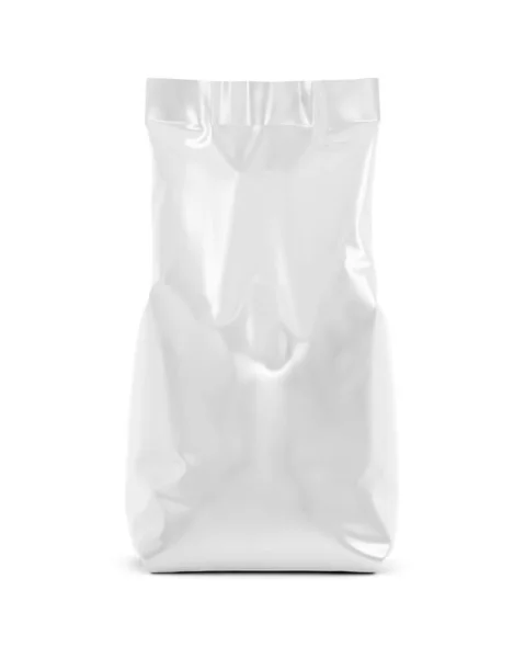 Μια Άσπρη Τσάντα Καφέ Μακιγιαρισμένη Απομονωμένη Λευκό Φόντο — Φωτογραφία Αρχείου