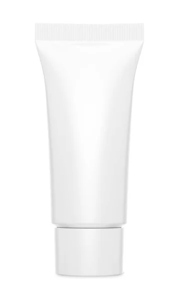 Eine Weiße Kosmetikschlauch Attrappe Isoliert Auf Weißem Hintergrund — Stockfoto