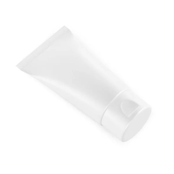Modello Tubo Cosmetico Bianco Isolato Uno Sfondo Bianco — Foto Stock