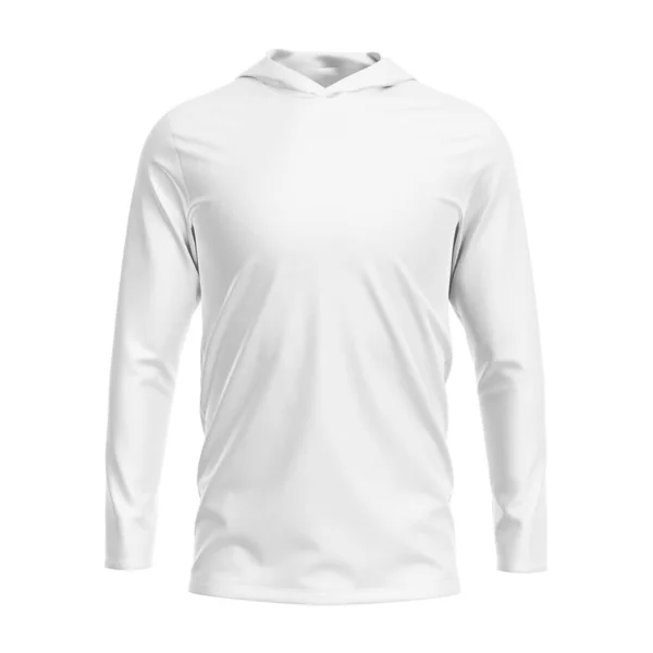 White Hooded Long Sleeve Shirt Mockup Isolated White Background — Stock Photo, Image