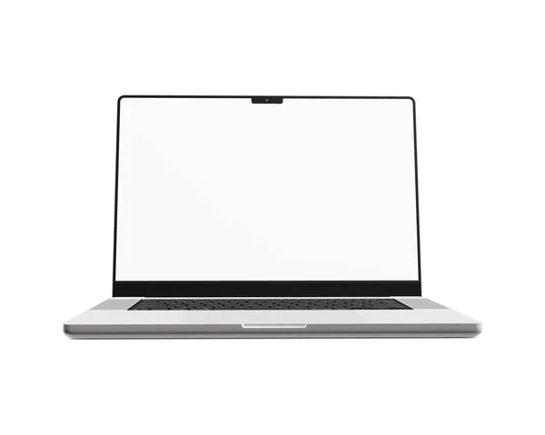 Beyaz Bir Dizüstü Bilgisayar Arka Planda Izole Edilmiş — Stok fotoğraf