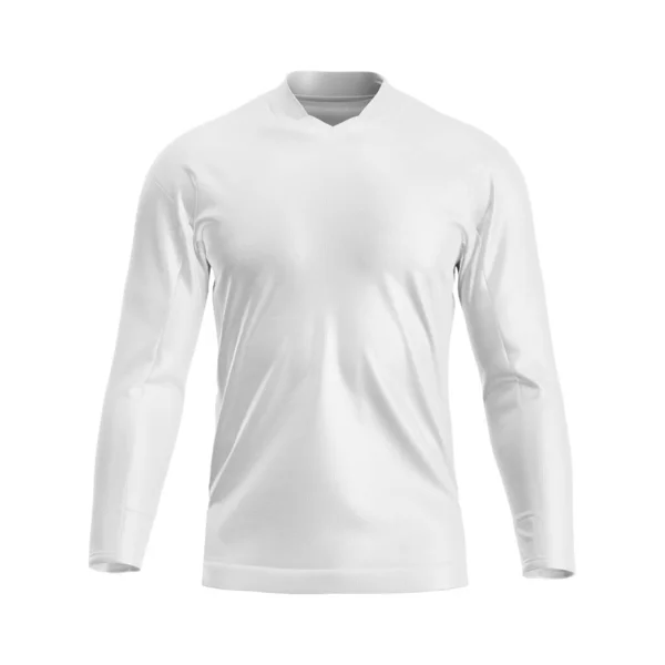 Long Sleeve White Shirt Mockup Front View Isolated White Background — Stock Photo, Image