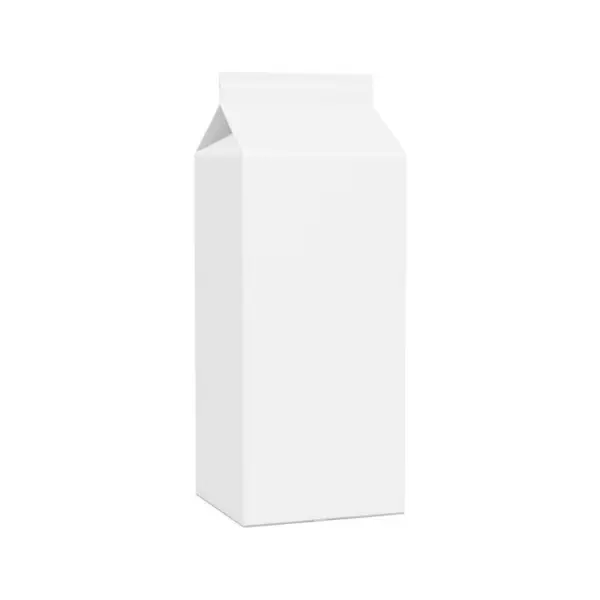 Uma Embalagem Branca Leite Isolada Sobre Fundo Branco — Fotografia de Stock