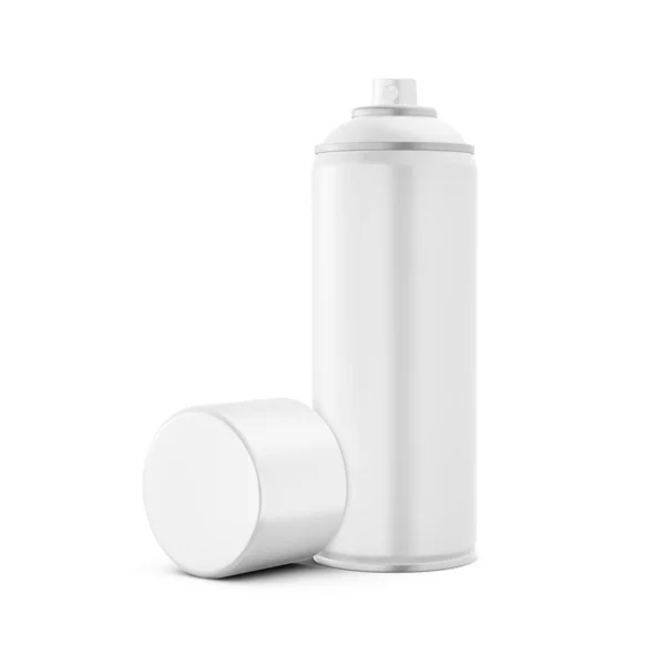 Open White Spray Paint Can Mockup Isolated White Background — Stock Photo, Image