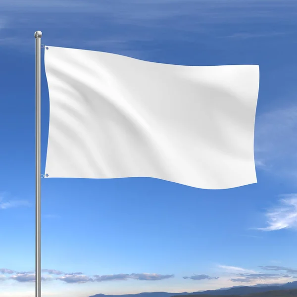Mavi Arkaplanda Beyaz Bir Bayrak — Stok fotoğraf
