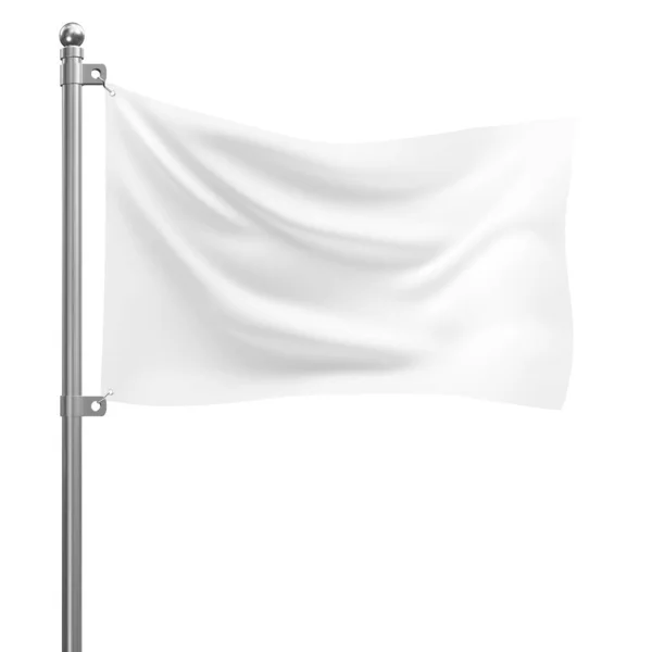 Білий Прапор Ізольований Білому Тлі — стокове фото
