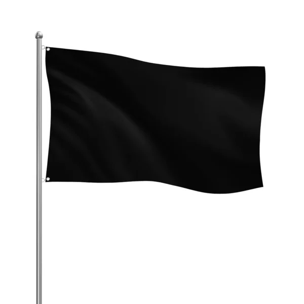 Uma Bandeira Preta Isolada Sobre Fundo Branco — Fotografia de Stock