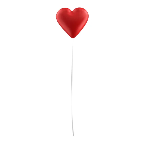 Ilustrație Heart Balloon Izolată Fundal Alb — Fotografie, imagine de stoc